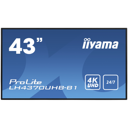 Iiyama Prolite 43” Professional Digital Signage display with 24/7, 4K UHD and 700cd/m² high brightness performance