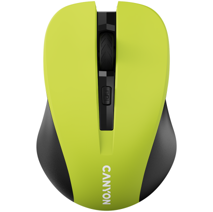 CANYON MW-1, Yellow 2.4GHz wireless optical mouse with 3 buttons, 800/1200/1600 DPI adjustable