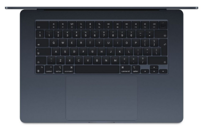 Laptop Apple MacBook Air 15", Procesor Apple M3  CPU cu 8 nuclee, GPU cu 10 nuclee, 15.3"(2880 x 1864) Retina 500nits, ram 16GB, 512GB SSD, tastatura INT, culoare Midnight, macOS Sonoma