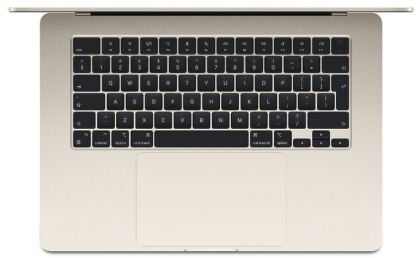 Laptop Apple MacBook Air 15", Procesor Apple M3  CPU cu 8 nuclee, GPU cu 10 nuclee, 15.3"(2880 x 1864) Retina 500nits, ram 16GB, 512GB SSD, tastatura INT, culoare Starlight, macOS Sonoma