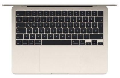 Laptop Apple MacBook Air 13", Procesor Apple M3  CPU cu 8 nuclee, GPU cu 8 nuclee, 13.6"(2560 x 1664) Retina 500nits, ram 8GB, 256GB SSD, tastatura INT, culoare Starlight, macOS Sonoma