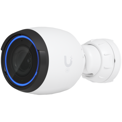 UBIQUITI G5 Pro; 4K (8MP) video resolution; 3x optical zoom; 25 m (82 ft) IR night vision; AI event detections; Record audio with an integrated microphone; Connect and power using PoE; Weatherproof (outdoor exposed).