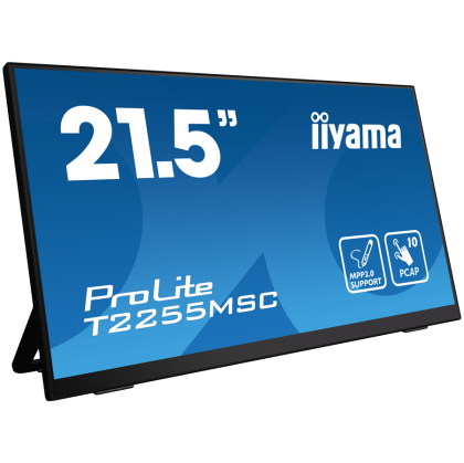 IIYAMA 21,5" Bonded PCAP 10P Touch, MPP2.0 (active stylus) supported, 1920x1080, IPS-panel, Flat Bezel Free Glass Front, HDMI, Displayport, 400cd/m², USB Hub 2x 3.0, Speakers, Bookstand