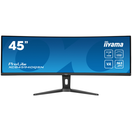 IIYAMA Monitor LED XCB4594DQSN-B1 45’’ Dual QHD VA panel with KVM switch, USB-C 90W dock and RJ45 5120 x 1440 @165Hz 	32:9 450 cd/m² 3000:1 0.8ms height, tilt HDMI DP USB-C RJ45 Hub