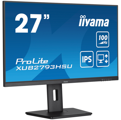 IIYAMA Monitor LED XUB2793HSU-B6 27" IPS 1920 x 1080 @100Hz  16:9 250 cd/m² 1000:1 1ms HDMI DP USB Hub HAS+PIVOT