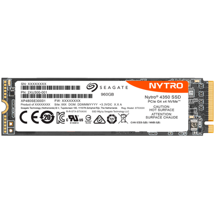 SSD Server Read Intensive SEAGATE Nytro 4350 960GB PCIe Gen4 x4 NVMe, 3D eTLC, M.2 2280, Read/Write: 5500/1400 MBps, IOPS 600K/34K, TBW 1890, DWPD 1
