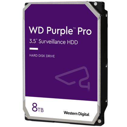 HDD Video Surveillance WD Purple Pro 8TB CMR, 3.5'', 256MB, 7200 RPM, SATA, TBW: 550