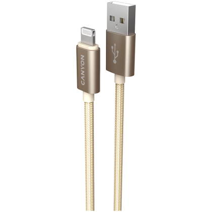 CANYON cable MFI-3 Lightning 12W 1m Gold