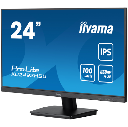 IIYAMA Monitor LED XU2493HSU-B6 23.8 IPS 1920 x 1080 @100Hz 250 cd/m² 1000:1 1ms HDMI DP USB HUB Tilt