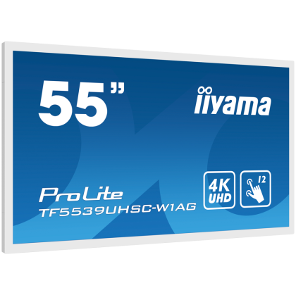 IIYAMA LFD PROLITE TF5539UHSC-B1AG 24/7 TOUCH IPS Touch through-glass 3840 x 2160 @60Hz, 500 cd/m², 1100:1, 8ms capacitive Touch points 15, WHITE