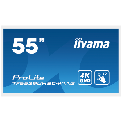 IIYAMA LFD PROLITE TF5539UHSC-B1AG 24/7 TOUCH IPS Touch through-glass 3840 x 2160 @60Hz, 500 cd/m², 1100:1, 8ms capacitive Touch points 15, WHITE