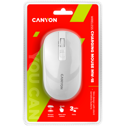 CANYON mouse MW-18 Wireless Charge Pearl White