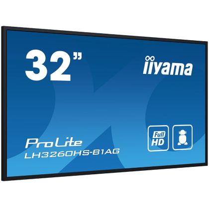 IIYAMA Monitor LED LH3260HS-B1AG 32" Full HD professional digital signage display  VA 1920 x 1080 @60Hz 500 cd/m² 8ms Android 11 OS, iiSignage², FailOver, EShare landscape, portrait