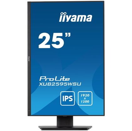 IIYAMA Monitor LED XUB2595WSU-B5 25" IPS 1920 x 1200 16:10 300 cd/m² 4ms VGA HDMI DP USB Hub height, swivel, tilt, pivot (rotation both sides)