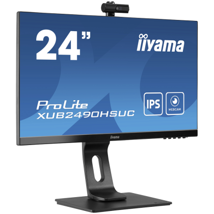 24" IPS-panel, 1920x1080, Windows Hello Webcam 1080P Auto Focus, 15cm Height Adj. Stand, 4ms, 250cd/m², Speakers, HDMI, DisplayPort, FreeSync, USB 3x3.2  (23,8" VIS)