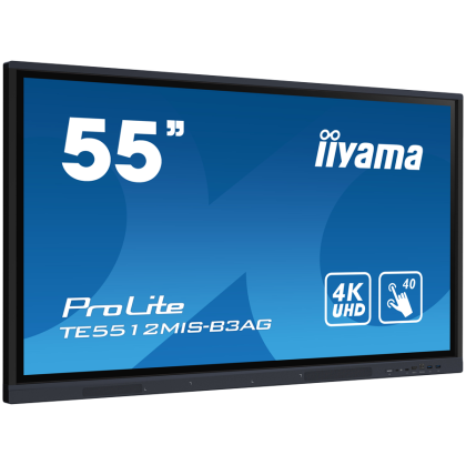 The TE5512MIS-B3AG is an exceptional 4K UHD interactive display designed by iiyama to enhance collaboration, communication, and engagement. With key features like Zero Airgap LCD screen eliminating parallax, PureTouch-IR, iiWare 10 with Android 11.