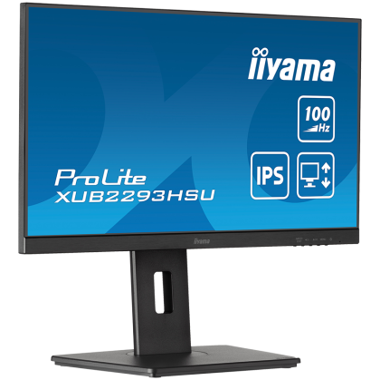 IIYAMA Monitor LED XUB2293HSU-B6 21.5” IPS 1920 x 1080 @100Hz 250 cd/m² 1ms HDMI DP USB Hub height, swivel, tilt, pivot (rotation both sides)
