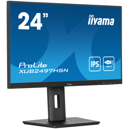 IIYAMA Monitor LED XUB2497HSN-B1 24" IPS 1920 x 1080 @100Hz  16:9 250cd 1300:1 1ms HDMI DP DO Out USB Hub, USB Type C 65W RJ45 	height, swivel, tilt, pivot (rotation both sides)
