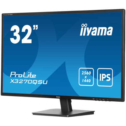 IIYAMA Monitor LED X3270QSU-B1 31.5" IPS WQHD 2560 x 1440 @100Hz 250 cd/m² 1200:1 3ms HDMI DP USB Hub Tilt