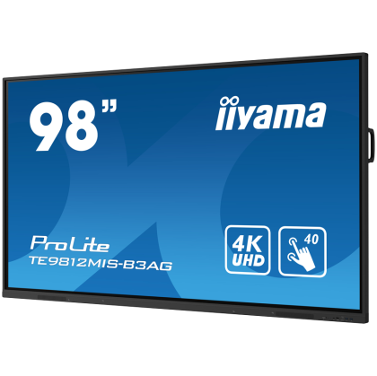 IIYAMA LFD Interactive IPS TE9812MIS-B3AG 400 cd/m² 98" 4000:1 ureTouch-IR 40, 5pt writing (HID, only with supported OS) iiWare 10 (Android 11 OS) featuring iiyama DM