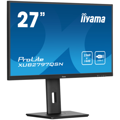 IIYAMA Monitor LED XUB2797QSN-B1 27" IPS 2560 x 1440 @100Hz 250 cd/m² 1300:1 1ms HDMI DP 4xUSB Hub, USB-C 65W RJ45 height, swivel, tilt, pivot (rotation both sides)