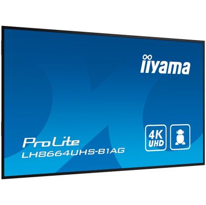 IIYAMA LFD LH8664UHS-B1AG 86" 4K UHD professional digital signage display  IPS 3840 x 2160 @60Hz 500 cd/m² 8ms Android 11 OS, iiSignage², FailOver, EShare landscape, portrait