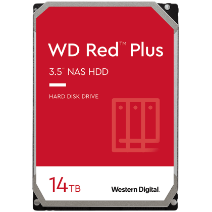 HDD NAS WD Red Plus 14TB CMR, 3.5'', 512MB, 7200 RPM, SATA, TBW: 180