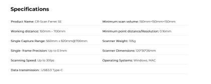 CREALITY 3D SCANNER CR-SCAN FERRET SE