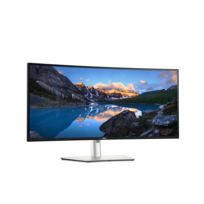 Monitor LED Dell curbat U3425WE, 34" WQHD (3440x1440), IPS, 300nits, 5ms, 120Hz, culoare silver