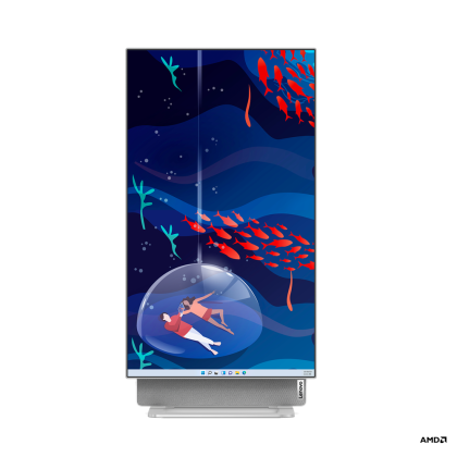 PC all-in-one Lenovo Yoga AIO 7 27APH8, Procesor AMD Ryzen 7 8845HS up to 5.10GHz, 27" FHD (1920x1080) IPS anti-glare 250 nits, RAM 16GB(1x16GB)6400 LPDDR5x, 1TB SSD M.2 PCIe NVMe, AMD Radeon 780M, culoare Cloud Grey, Windows 11