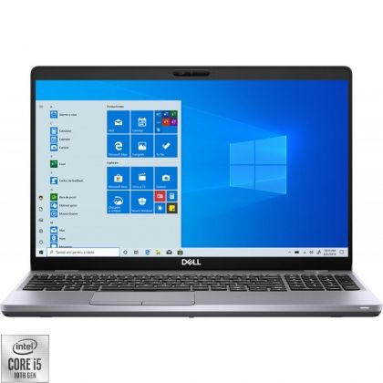 Laptop Dell Latitude 5510, Procesor 10th Generation Intel Core i5-10310U up to 4.40 GHz, 15.6” FHD (1920x1080) WVA anti-glare, ram 8Gb 2667 MHz DDR4, 256GB SSD M.2  PCIe NVMe, 256GB SSD M.2  PCIe NVMe, Intel UHD Graphics, culoare Grey, Windows 10 Pro