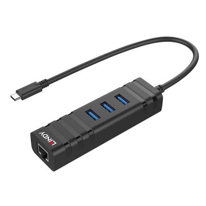 Lindy Hub USB 3.1 Type-C, USB-A + RJ45