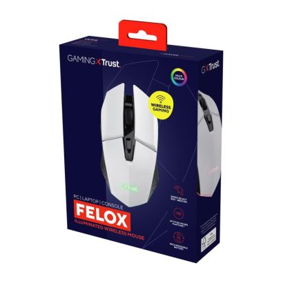 Mouse Trust GXT110W FELOX 4800 DPI, alb