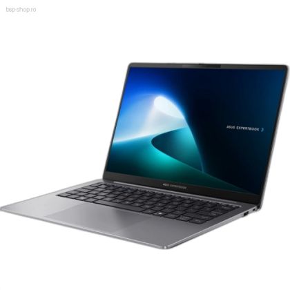 Laptop ASUS ExpertBook P5 P5405CSA-NZ0362 argintiu deschis vedere din unghi stanga aratand ecranul.