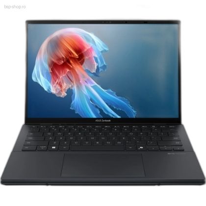 Laptop dual screen ASUS Zenbook Duo UX8406CA-PZ068X mod desktop vertical Windows activ.