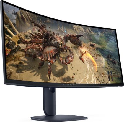 Monitor Led Dell curbat AW3425DWM Alienware, 34" WQHD (3440x1440) VA, 1ms, 180Hz, culoare black