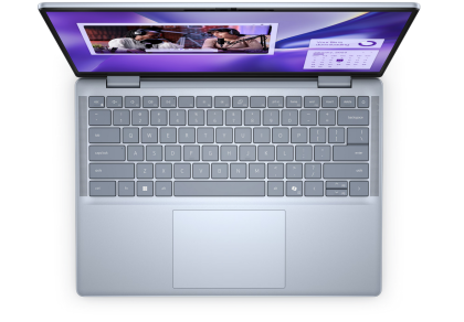 Laptop Dell Inspiron 7441 Plus, Procesor Qualcomm® Snapdragon® X Plus X1P-64-100 up to 3.4GHz, 14" QHD+(2560x1600) IPS touch 400nits, ram 16GB 8448MHz LPDDR5x, 512GB M.2 PCIe NVMe, Qualcomm® Adreno™ GPU, culoare Ice Blue, Windows11 Pro