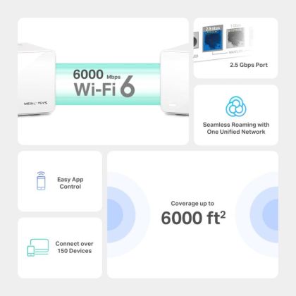 MERCUSYS HALO H90X WHOLE MESH WIFI6 3PK