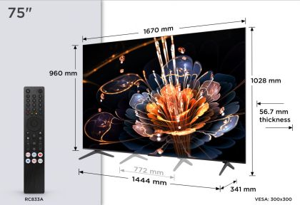 Mini LED TV 4K 75''(189 cm) TCL 75C61KS