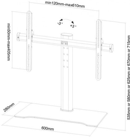 NM Screen TV Desk Stand Tilt 32"-60"
