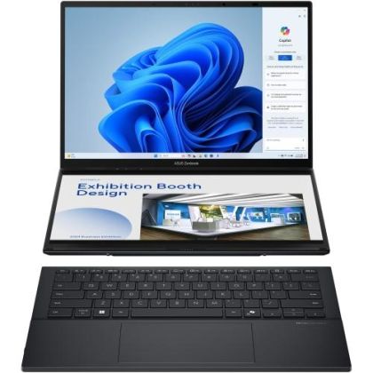 Laptop ASUS Zenbook Duo, Procesor Intel Core Ultra 7 255H up to 5.1GHz, 14" FHD (1920x1080) OLED 400niti, touch, ram 32GB LPDDR5, 1TB SSD M.2 PCIe NVMe, Intel® Arc™ Graphics, culoare gray, Windows11 Pro