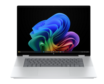 Laptop HP OmniBook X Flip NG AI PC 16-as0023nn, Procesor Intel Core Ultra 7 256V  up to 4.8GHz, 16" 2K (1920x1200) IPS 400nits, touch, ram 16GB 8533MHz LPDDR5x,  1TB SSD M.2 PCIe NVMe,   Intel® Arc™ 140V 8G Graphics, culoare Glacier Silver, Windows11 Home