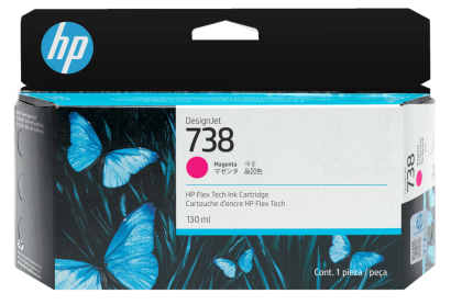 Cartus cerneala original HP 738, culoare magenta designjet ink cartridge, pentru Plotter HP DesignJet T850, T950 printers, capacitate 130ml.