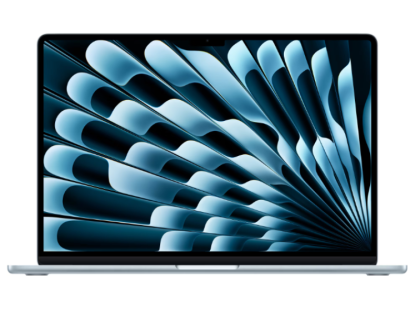 Laptop Apple MacBook Air 15", Procesor Apple M4 CPU cu 10 nuclee, GPU cu 10 nuclee, 15.3"(2880 x 1864) IPS 500nits, ram 16GB, 512GB SSD, tastatura US, culoare Sky Blue, macOS Sequoia