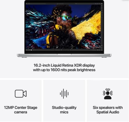 Laptop Apple MacBook Pro 16", Procesor Apple M4 Max, CPU cu 16 nuclee, GPU cu 40 nuclee, 16.2"(3456 x 2234) Retina 1000nits, ram 64GB, 1TB SSD, tastatura INT, culoare space black, macOS Sequoia