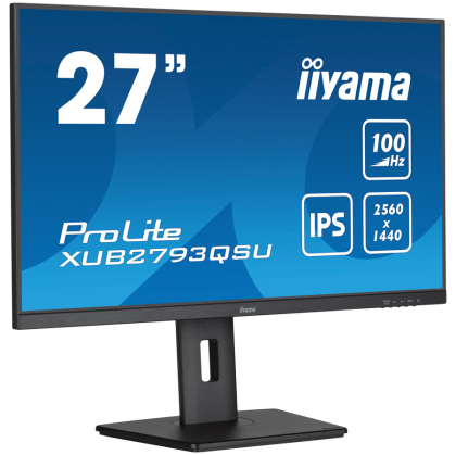 IIYAMA Prolite XUB2793QSU-B7 Business Monitor - 68.65 cm (27''), WQHD (2560x1440), IPS LED, 100Hz, 300 cd/m², matte / black