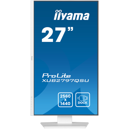 IIYAMA Prolite XUB2797QSU-W2 Business Monitor - 68.6 cm (27''), WQHD (2560x1440), IPS LED, 100Hz, 300 cd/m², matte/white
