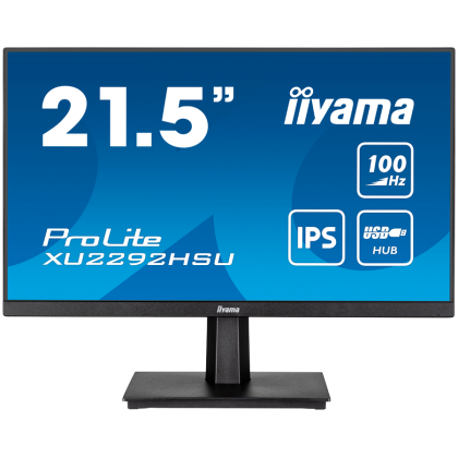 IIYAMA Monitor LED XU2292HSU-B6 21.5" IPS 1920x1080 100Hz 16:9 1000:1 250cd 0.4ms HDMI DP USB Hub 3.2 Gen 1 Tilt 3y