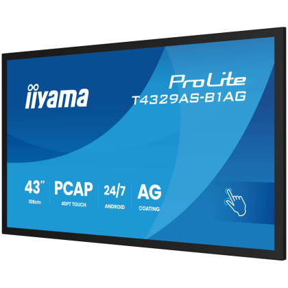 Iiyama T4329AS-B1AG, INTERACTIVE FLAT panel, 108 cm (42.5"), LED, 3840 x 2160  WI-FI, 24/7