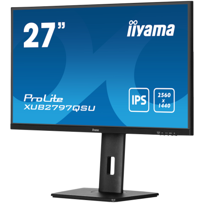 IIYAMA Prolite XUB2797QSU-B2 Business Monitor - 68.5 cm (27''), WQHD (2560x1440), IPS LED, 100Hz, 300 cd/m², matte / black